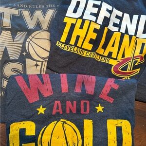 Cleveland Cavaliers Championship Graphic Tees - Gray, Yellow, Red